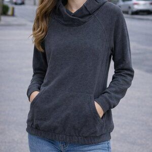 Lululemon Athletica Charcoal Cowl Neck Sweater Size 6 Pullover Sweatshirt